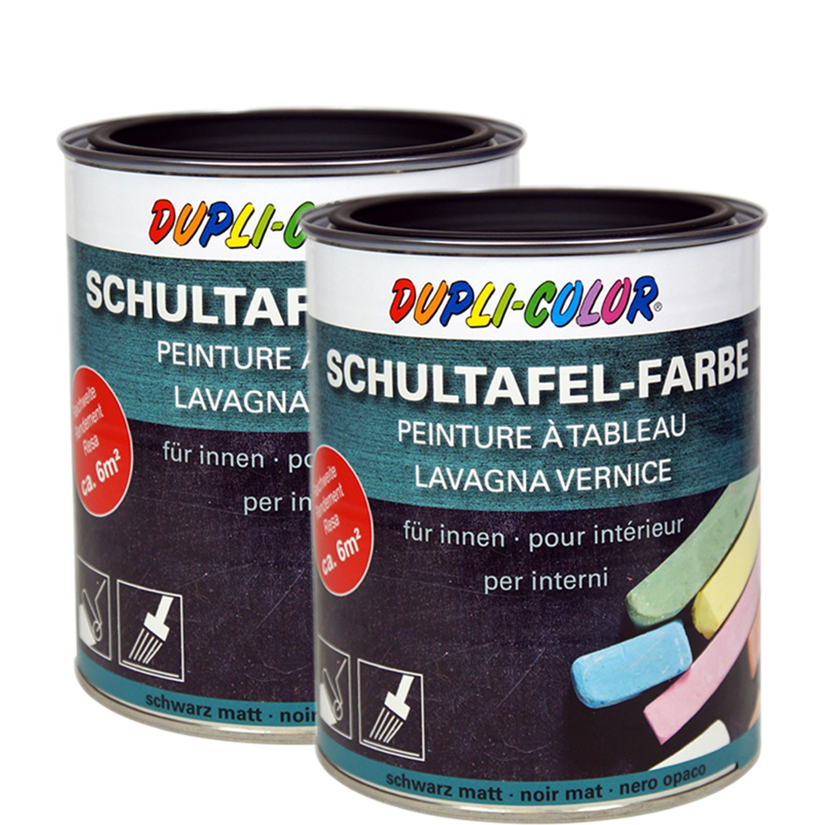 2x Dupli-Color Schultafellack schwarz Effektspray Tafellack 750ml 368110