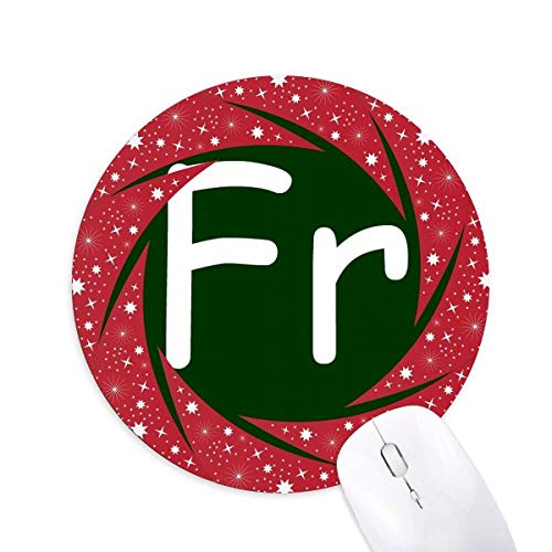 Simplist France Currency Symbol FRF Wheel Mouse Pad Round Red Rubber