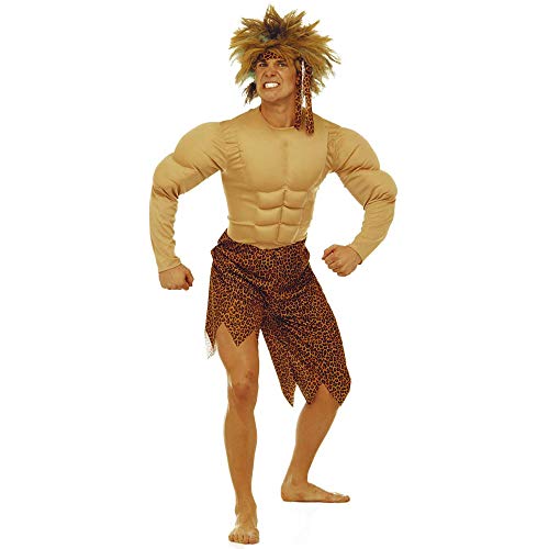 Widmann 32712 - Kostüm Dschungel Mann, Kostüm mit Muskeln und Stirnband, Steinzeitmann, Neandertaler, Karneval, Mottoparty