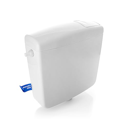 Spülkasten für WC Toiletten Weiß 6-9 Liter Spartaste Aufputz Aufputzspülkasten Spül Start Stop Funktion