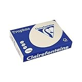 Clairefontaine 1108C - Ries mit 250 Blatt Druckerpapier / Kopierpapier Trophée, DIN A3 (29,7x42 cm), 160g, Elfenbein Pastellfarbe, 1 Ries