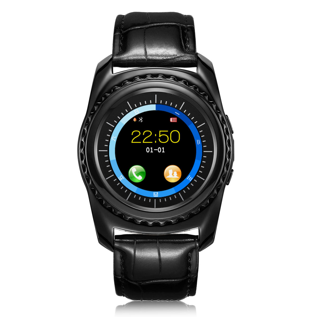 KALOAD 912 Schrittzähler Herzfrequenz Blutdruck intelligente Runde Bildschirm Smart Watch