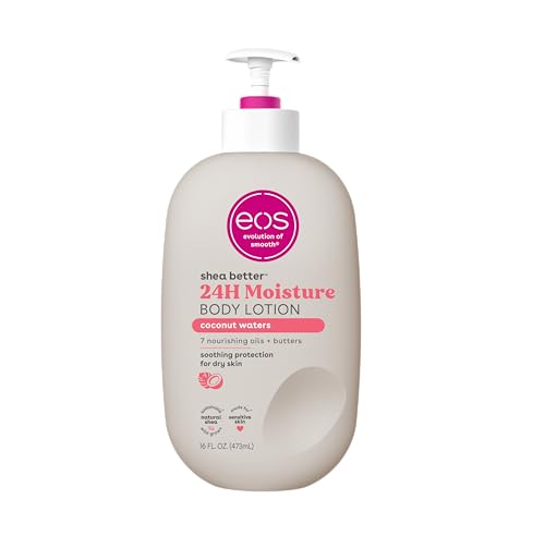 eos Loção corporal Shea Better - Água de coco, cuidados com a pele hidratados 24 horas, leve e não oleosa, feita com karité natural, vegano, 473 ml