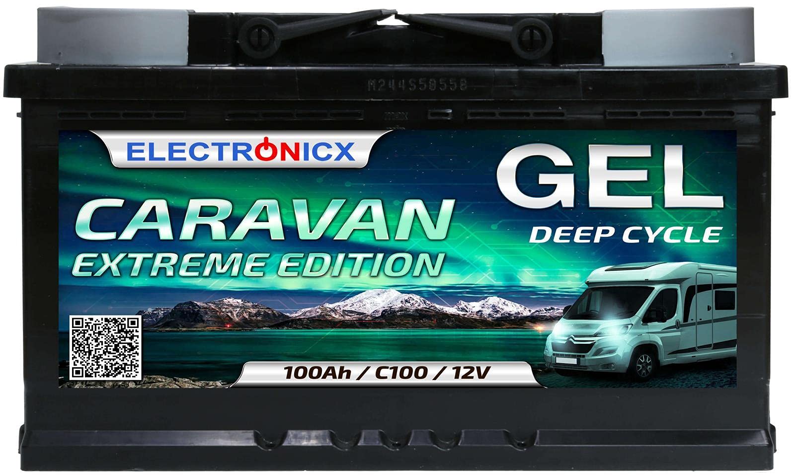Gel Batterie 12V 100Ah Caravan Extreme Solarbatterien GEL-Technologie 12V Akku Solar, Solarbatterie Bootsbatterie Battery Wohnmobile, Wohnwagen 100 Ah