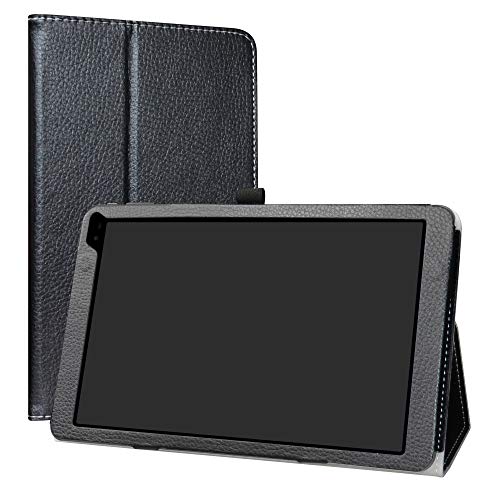 LiuShan Schutzhülle für 25,7 cm (10,1 Zoll) Barnes & Noble Nook 10 (BNTV650) Tablet PC (PU-Leder, mit Standfunktion) schwarz schwarz