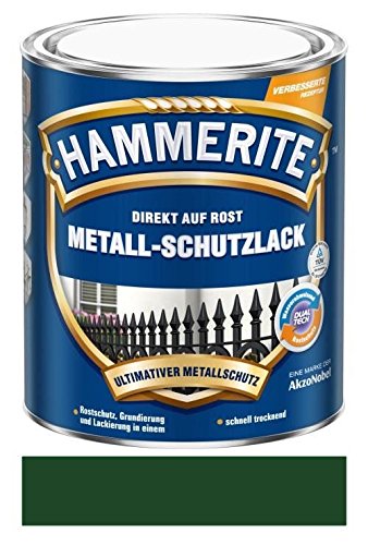 2,5 L Hammerite Direkt auf Rost Metall-Schutzlack Dunkelgrün, Glanz