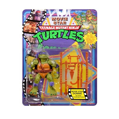 Teenage Mutant Ninja Turtles Classic 1991 Movie Star Turtle Donnie im Film-Styling-Paket mit charakteristischem Waffenzubehör, Geschenk für Turtles-Fans