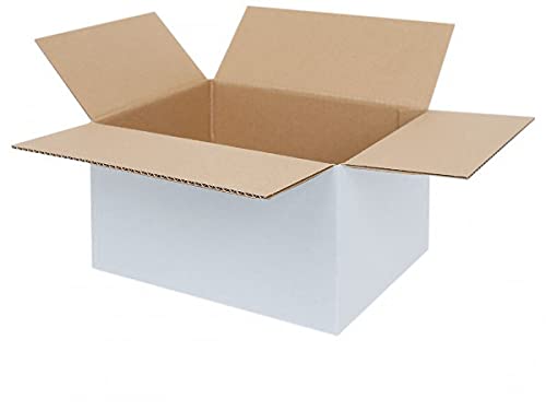 Faltkartons 250x200x140 mm weiß | Versandkartons - Faltkartons in weiss | Karton - DHL Pakete für Versand | Menge wählbar (25-1000 Stück) (300)