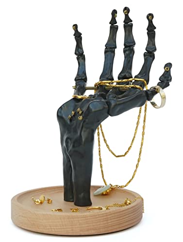 Suck UK Skeleton Hand Hanging Jewellery Tidy / Skeletthand Schmuckhalter | Organizer und Display-Ständer | Schmuckaufhänger zum Präsentieren von Ringen, Armbändern, Halsketten Und Ohrringen