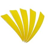 SHARROW 100 Stück Bogenschießen Pfeilfedern Naturfedern für Pfeile 4 Zoll Shield Cut Fletches Fletching Vanes (Gelb)