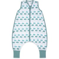 emma & noah Premium Baby Schlafsack mit Füßen Sommer, Bequem & Atmungsaktiv, 100% Bio-Baumwolle, Oeko-TEX Zertifiziert, Flauschig, Bewegungsfreiheit, 0.5 TOG (Wal Blau, 70 cm)