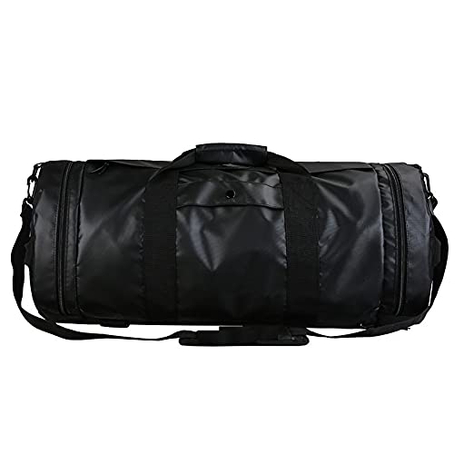 Sporttasche，Gym Bag Messenger Bag Große Kapazität Gepäckpackung Trockene nasse Trennung Sport Fitness Bag (Color : Black)