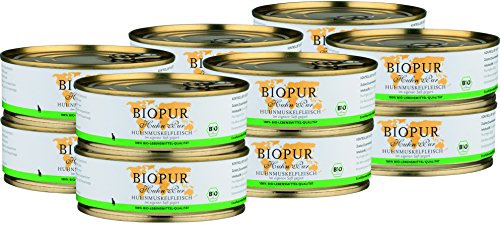 BIOPUR Bio Huhnmuskelfleisch für Katzen 12x200g
