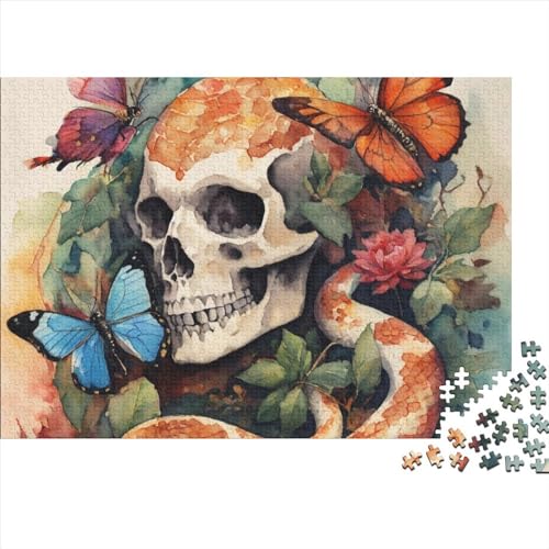 Skelett 1000 Teile Puzzles,holzpuzzle Puzzles Spiel,Entspannung Puzzle Spiele,mentale Übung Puzzle,Halloween-Thema Für Jugendliche Und Erwachsene Geschenke 1000pcs (75x50cm)