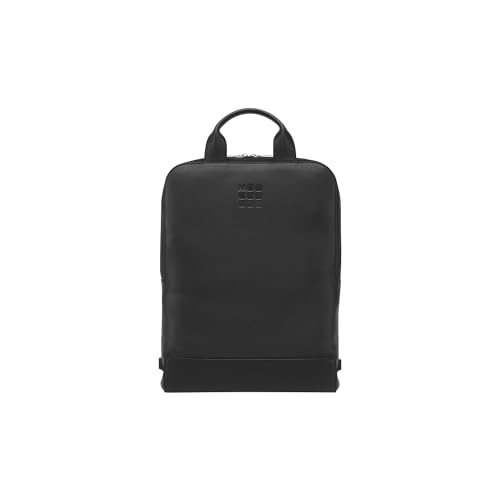 Moleskine (Klassische vertikale Gerätetasche, Leder Notebook Rucksack für Laptop, Tablett, Notebook und iPad bis 15'', Büro- und Arbeitstasche, Größe 30 x 8,5 x 40 cm) Schwarz