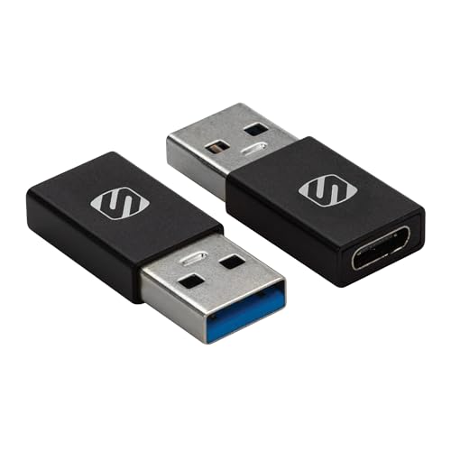 SCOSCHE ACA-2PKSP Strikeline USB Typ-C auf USB Typ-A Adapter, 2 Stück, Schwarz