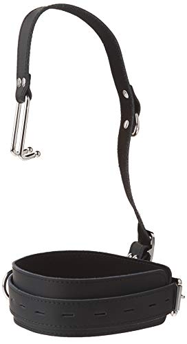 Strict Leather Bondage Collar with Nose Hook