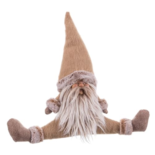 LOLAhome Weihnachtsmannpuppe aus braunem Haarstoff, 38 cm