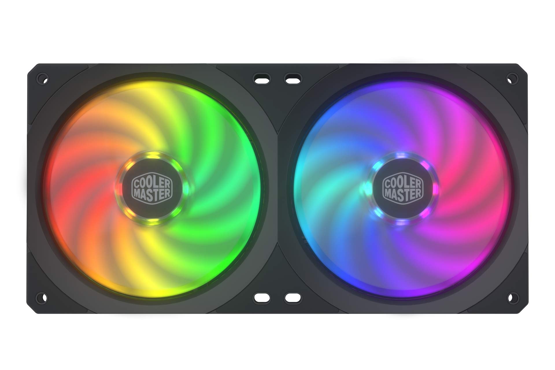 Cooler Master MasterFan SF240R ARGB-Gehäuselüfter - Einfach Installation, quadratisches Rahmendesign mit vibrationsdämpfender Polsterung, Hybridblättern und adressierbare RGB-LED-Beleuchtung - 240-mm