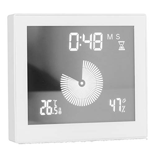 Digitale Timer-Duschuhr, wasserdichte Wand-Desktop-Uhr Großes LCD-Display Temperatur Feuchtigkeit Feuchtigkeitsmesser mit Über-Grenzwert-Alarmfunktion