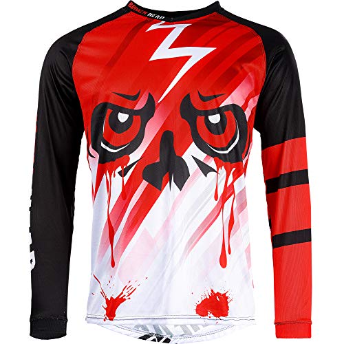 Broken Head Division Rot MX Jersey - Langarm Funktions-Shirt Für Moto-Cross, BMX, Mountain Bike, Offroad I Größe M