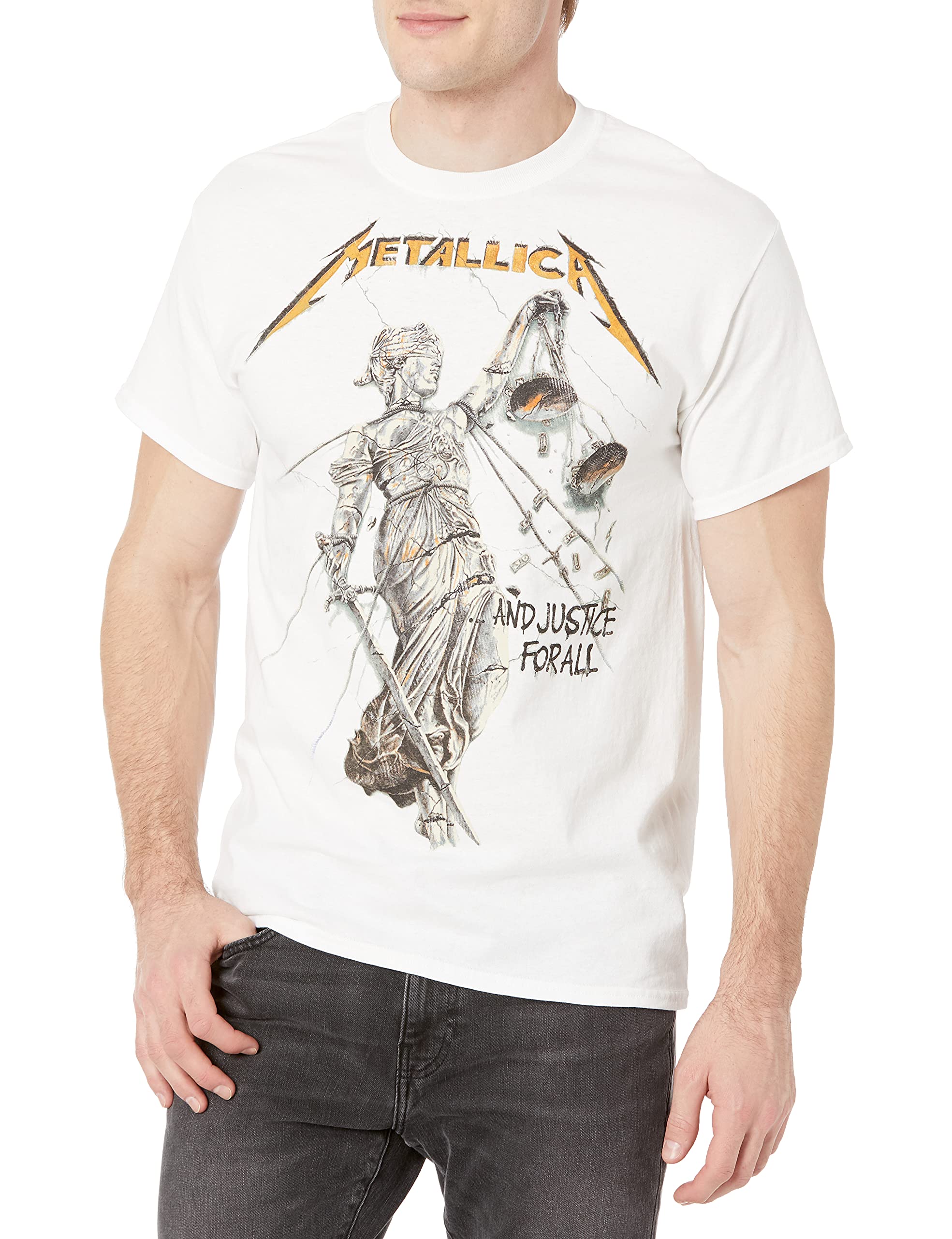 Metallica Herren Mt-50040120-lg T-Shirt, Weiß, Groß