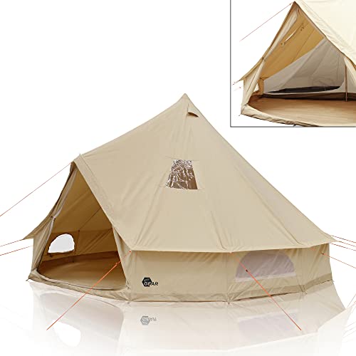 your GEAR Zelt Desert 10 Pro UV50+ Baumwolle - Campingzelt Tipi Familienzelt mit Schlafkabine