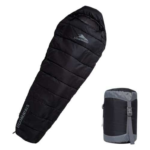 Steinwood Premium Schlafsack koppelbar extra breit 3-4 Season 210cm - Outdoor-Schlafsack, Mumien-Schlafsack, Hütten-Schlafsack