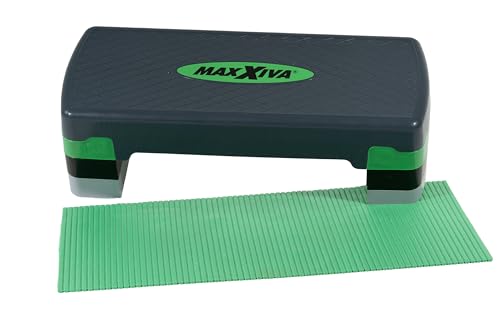 MAXXIVA® Stepper Aerobic-Fitness-Steppbrett mit Antirutsch-Matte 67 x 27 x 10/15/20 cm höhenverstellbar Hometrainer Fitnesstraining Workout (Apfelgrün)