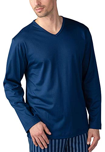 Mey Night Basic Lounge Herren Homewear Shirts Blau 52