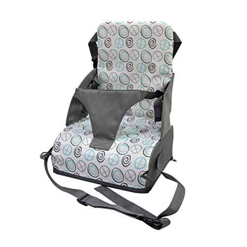 Chiyyak Baby-Sitzerhöhung für Esszimmerstühle, abnehmbares tragbares Babysitzkissen, beigefarbenes Wasserblaues Kreis-Symbol
