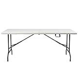 Wisam Tisch aus Kunststoff, Klapptisch Gartentisch Esstisch Campingtisch Koffertisch, klappbar 180cm, perfekt für Garten Balkon Camping
