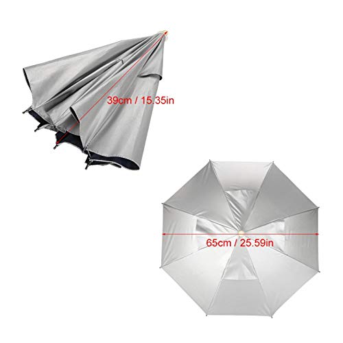 Regenschirm Hüte Wanderschirm Kopf Regenschirm, Regenschirm Hut für Fisch Tragbarer Regenschirm Nubrella Regenschirm für Outdoor