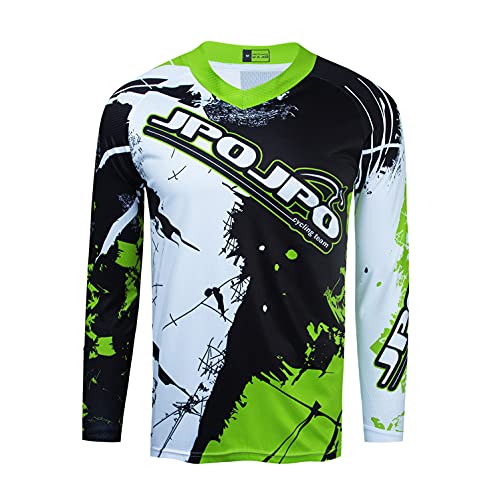weimostar Radtrikot Herren Mountainbike Motocross Shirt Langarm MTB T-Shirt Fahrrad Downhill Top, 64, XL