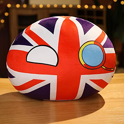 Country Ball Toys Plüschkissen, Polandball Countryball Frankreich Russland Großbritannien Deutschland Italien Plüschtiere, Weihnachtsgeburtstagsgeschenke Für Anime Fans 30 cm Großbritannien