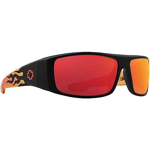 Spy Unisex Logan Sonnenbrille, Matte Black Orange Flames, One Size