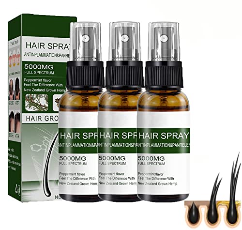 Rosmarin-Spray für das Haarwachstum Bio, Pfefferminzöl-Spray für das Haarwachstum, Natürliches pflanzliches Haarwachstums-Essenz-Spray, stärkt das Haar und beugt Haarausfall vor (3 Stück)