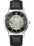 Bulova Herren Automatik Armband-Uhr aus Edelstahl mit Leder Band - American Clipper - 96A279