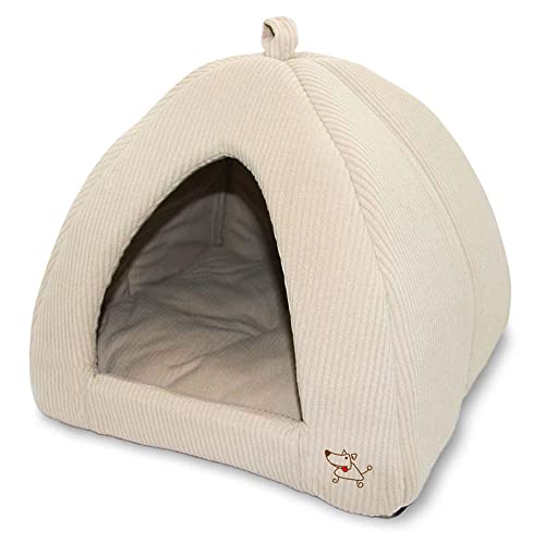 Best Pet Supplies Haustierzelt, weiches Bett für Hunde und Katzen, Cord, 40,6 x 40,6 x 35,6 cm, Beige