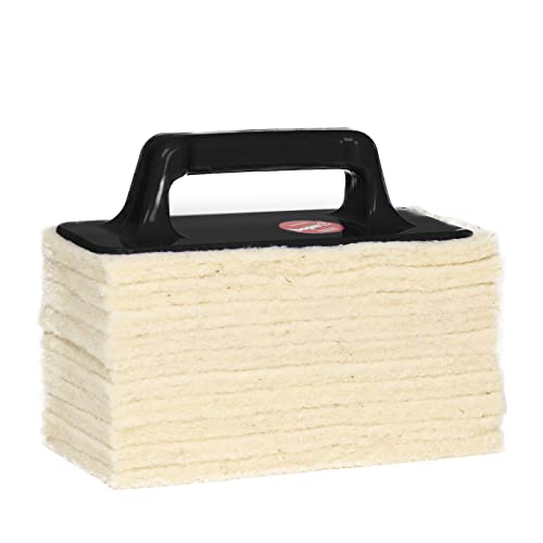 Superweiche Schafwollpads (10 x Wollpads) - ideal zum Nachölen von geölten Parkettböden (10 x Wollpads inkl. Handpadhalter)