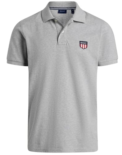 GANT Polo Shirt Polohemd Pique Retro Shield Logo Hemd T-Shirt Poloshirt (DE/NL/SE/PL, Alphanumerisch, L, Regular, Regular)
