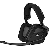 Corsair Void Elite RGB Wireless Gaming Headset (7.1 Surround Sound, Ultraniedrige Latenz, 12 Meter Reichweite, Omnidirektionales Mikrofon, iCUE RGB-Beleuchtung, für PC und PS4) carbon, Schwarz