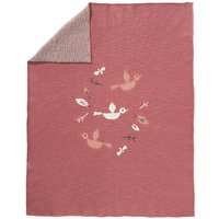 Strickdecke BIRDS (80x100) in rosa