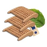 3x HOFMEISTER® Massage-Gerät aus Buchen-Holz, gegen Verspannungen & Schmerzen, Wellness & Entspannung für die Füße, Naturprodukt aus Europa, Fuss-Massage-Roller, 27 cm