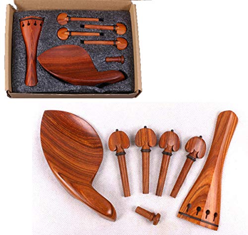 Yinfente 4/4 Violinen-Set, volle Größe, Violinenzubehör, Palisanderholz, Saitenhalter und Kinnhalter, Endstift (4/4)