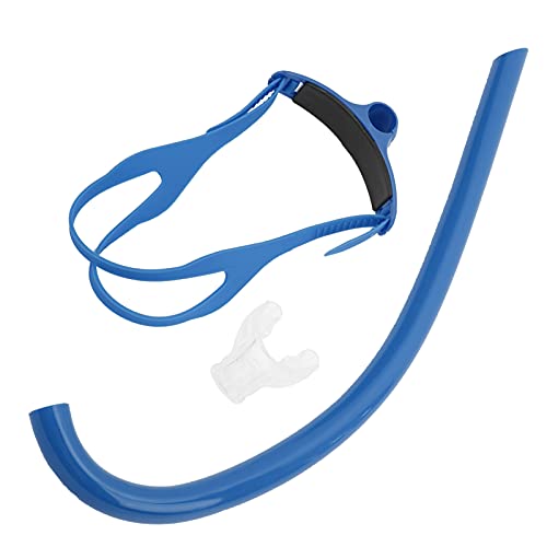 FASJ Schnorchel, Hochwertiger Schwimmschnorchel mit Silikonmundstück zum Schwimmen(Blue)