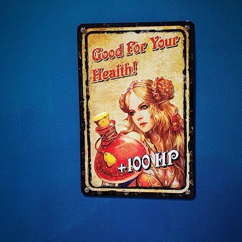 getDigital Blechschild Lebensenergie Good for your Health | Metallschild, Dekoschild, Wandschild, Poster für Rollenspieler, Gamer und Nerds | 20x30cm