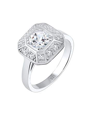 Elli Premium Ring Verlobungsring Glamour Funkelnd Topas 925 Silber