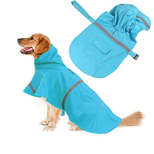 Oncpcare Reflektierender Hunde-Regenmantel, verstellbar, wasserdichte Kleidung, leicht, für kleine und mittelgroße Hunde