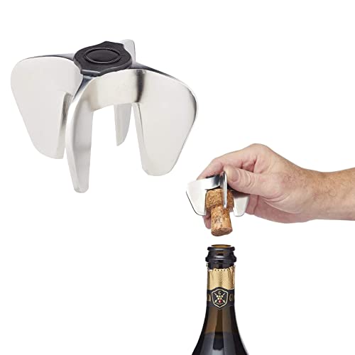 Champagner- und Sektflaschen, Edelstahl Korkenzieher, Öffner Schraubverschluss Korkenentferner mit Polierfläche für Küche Restaurant Bars